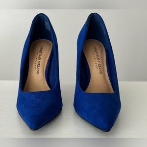 Christian Siriano Blue Suede Pumps